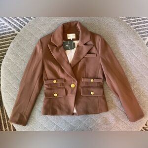 NEW PATTY KIM XS BRIDGETTE Brown Blazer Jacket
